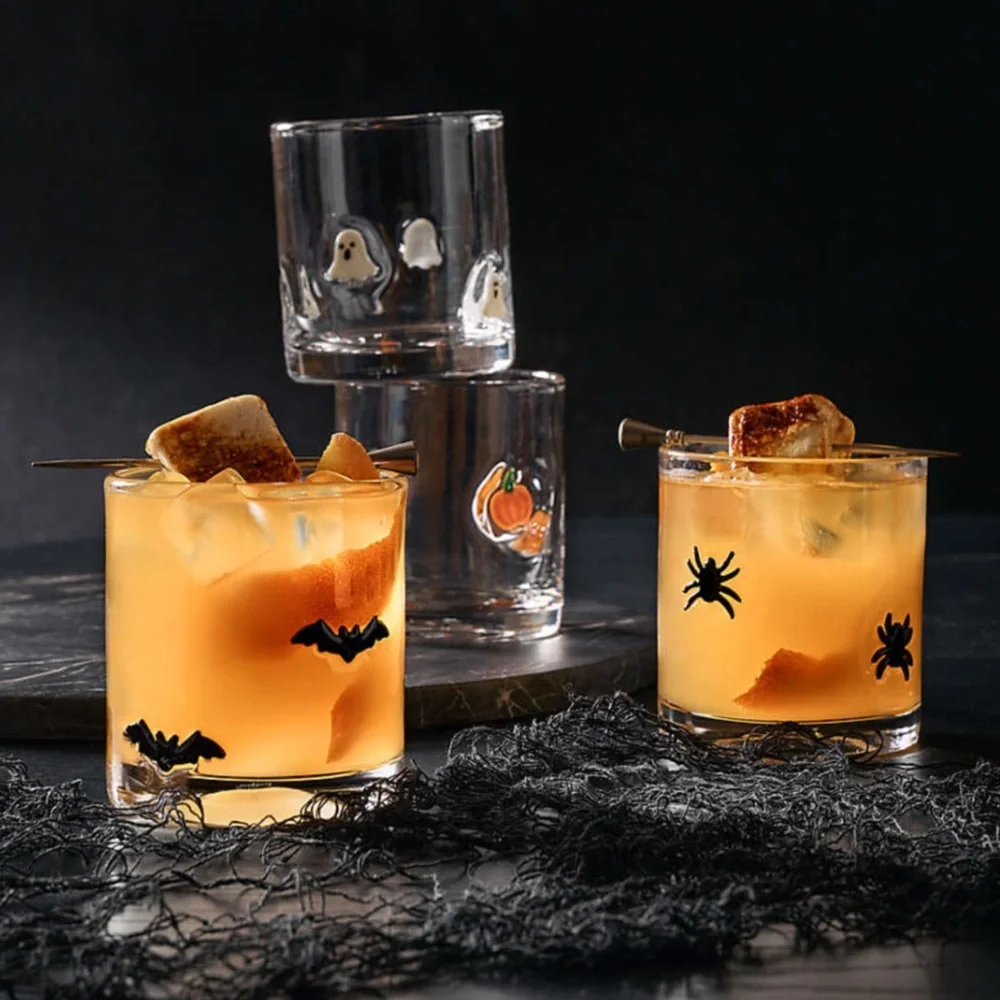 Crate&Barrel Halloween Spider 🕷️ Icon Double Old-Fashioned Glass